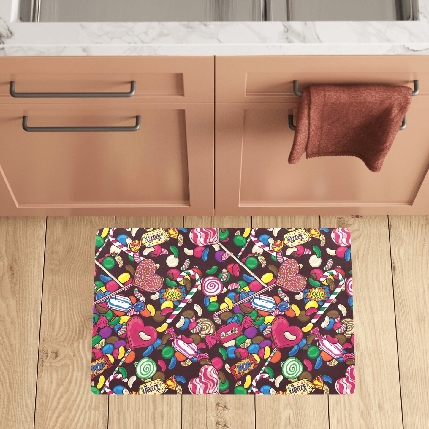 Candy Pattern Print Design CA02 Kitchen Mat