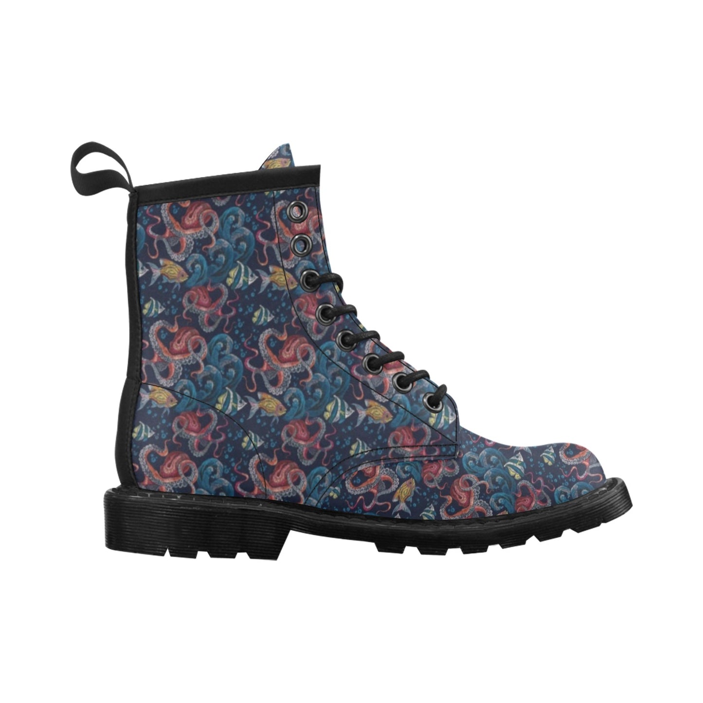Underwater Giant Squid Print Design LKS302 Women's Boots