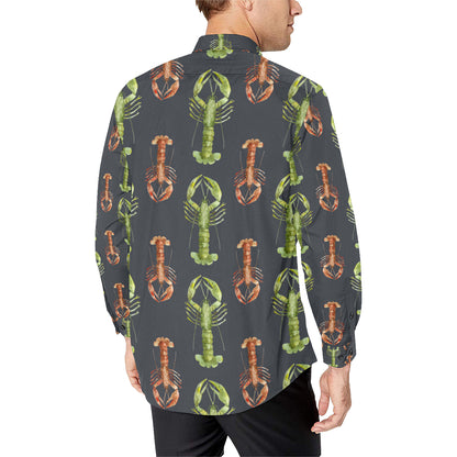 Lobster Pattern Print Design 01 Men's Long Sleeve Shirt