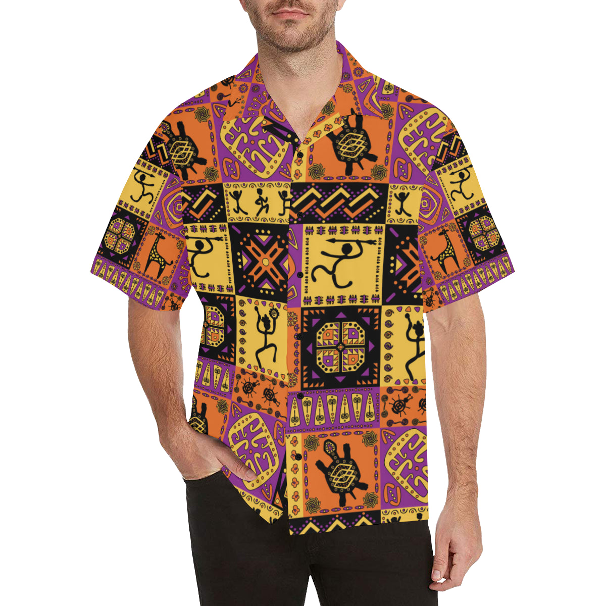 African Pattern Print Design 02 Men's Hawaiian Shirt