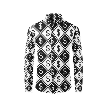 Money Pattern Print Design 04 Men's Long Sleeve Shirt