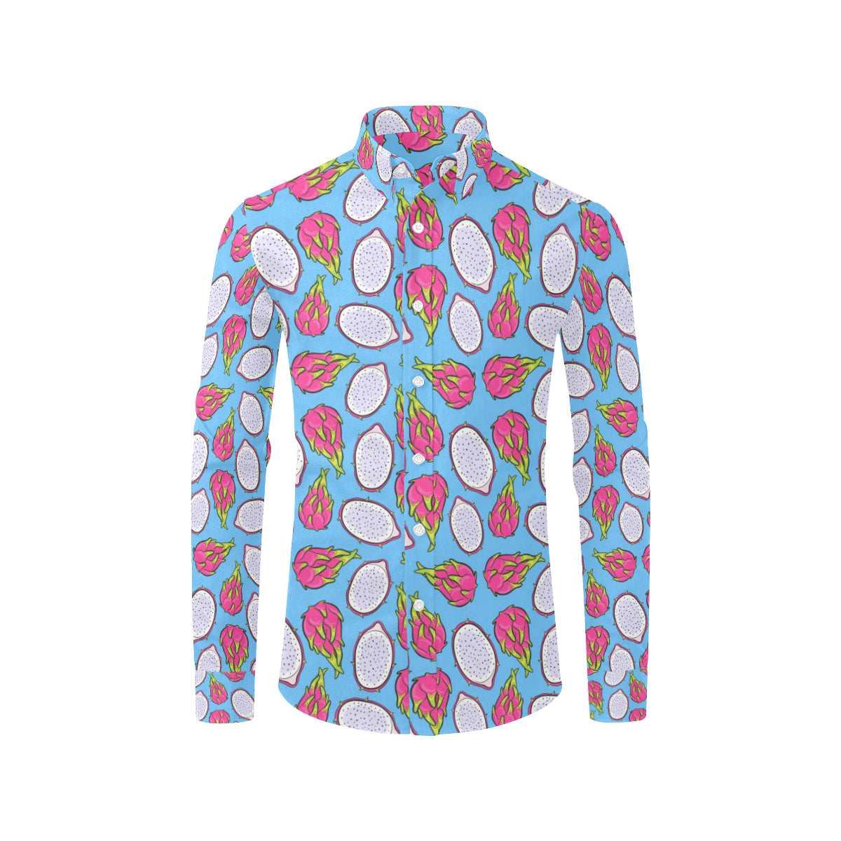 Dragonfruit Pattern Print Design DF04 Men's Long Sleeve Shirt