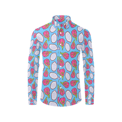 Dragonfruit Pattern Print Design DF04 Men's Long Sleeve Shirt