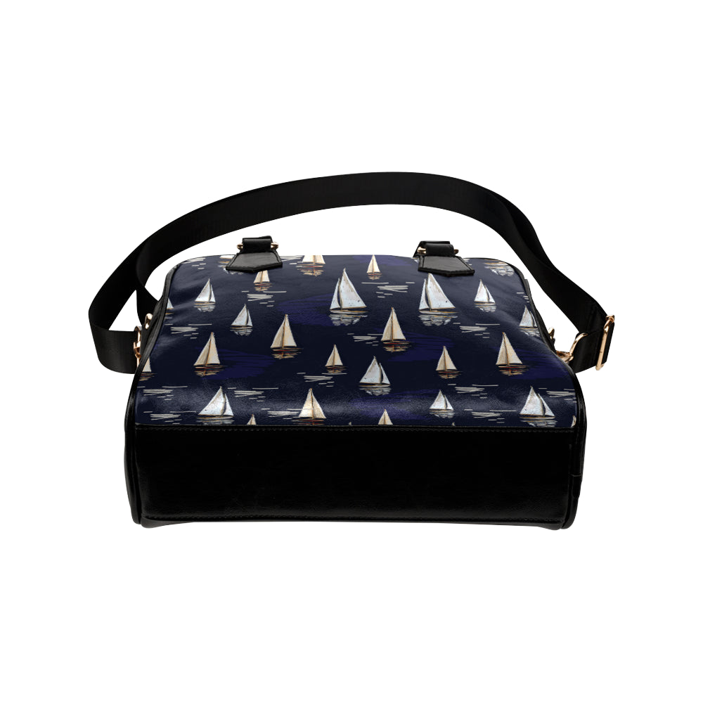 Sailing Ships Pattern Print Design A05 Shoulder Handbag