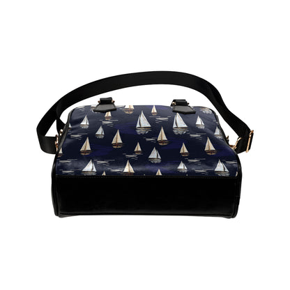 Sailing Ships Pattern Print Design A05 Shoulder Handbag