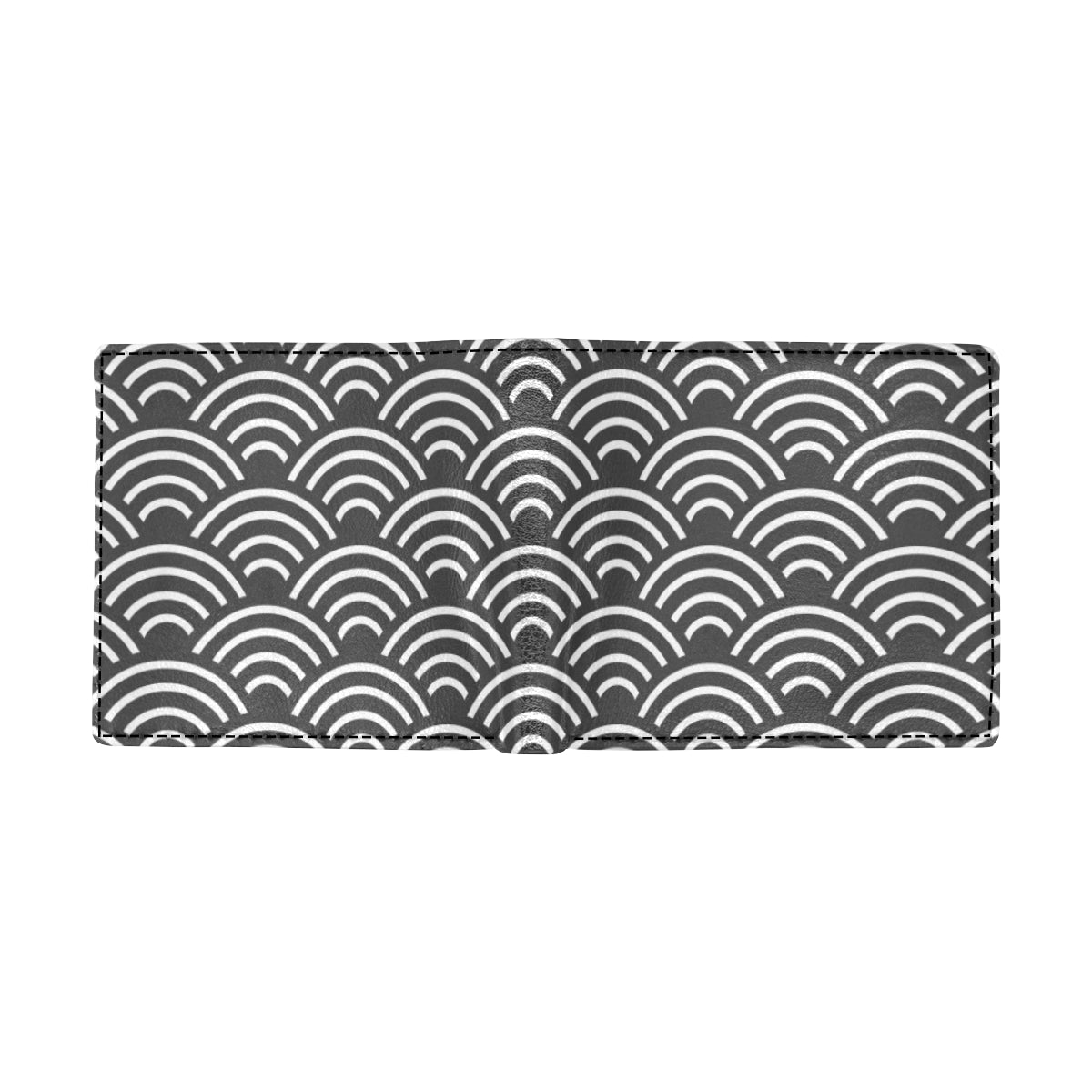 Scales Black White Pattern Print Design 03 Men's ID Card Wallet