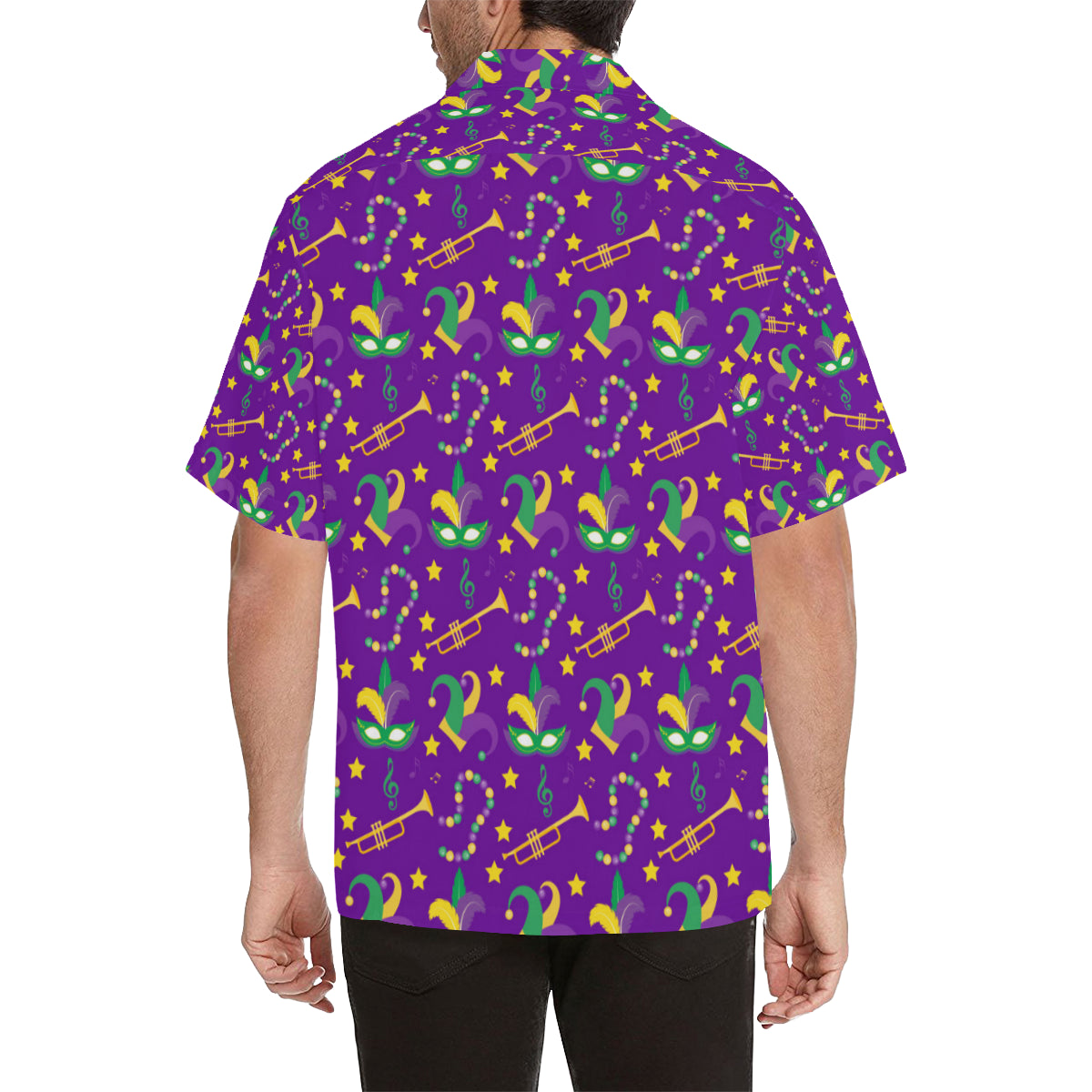 Mardi Gras Pattern Print Design 06 Men's Hawaiian Shirt