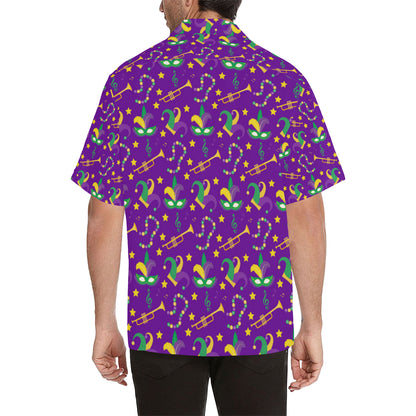 Mardi Gras Pattern Print Design 06 Men's Hawaiian Shirt