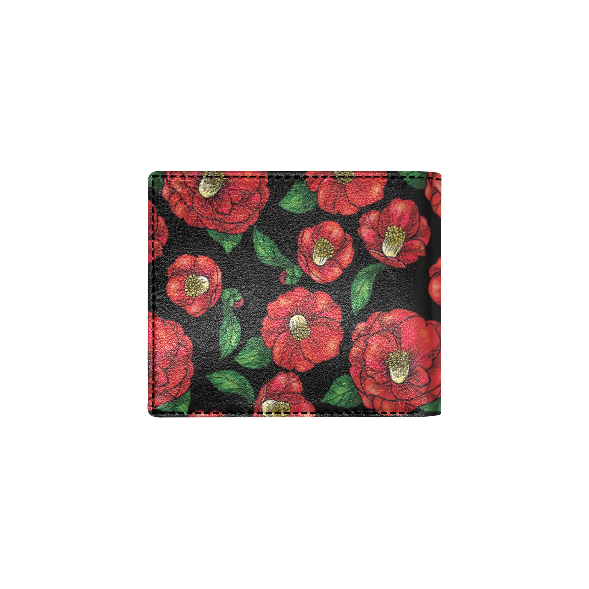 Camellia Pattern Print Design CM07 Men's ID Card Wallet