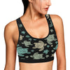 Sea Turtle Stamp Pattern Sports Bra