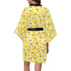 Bee Daisy Pattern Print Design 06 Women's Short Kimono