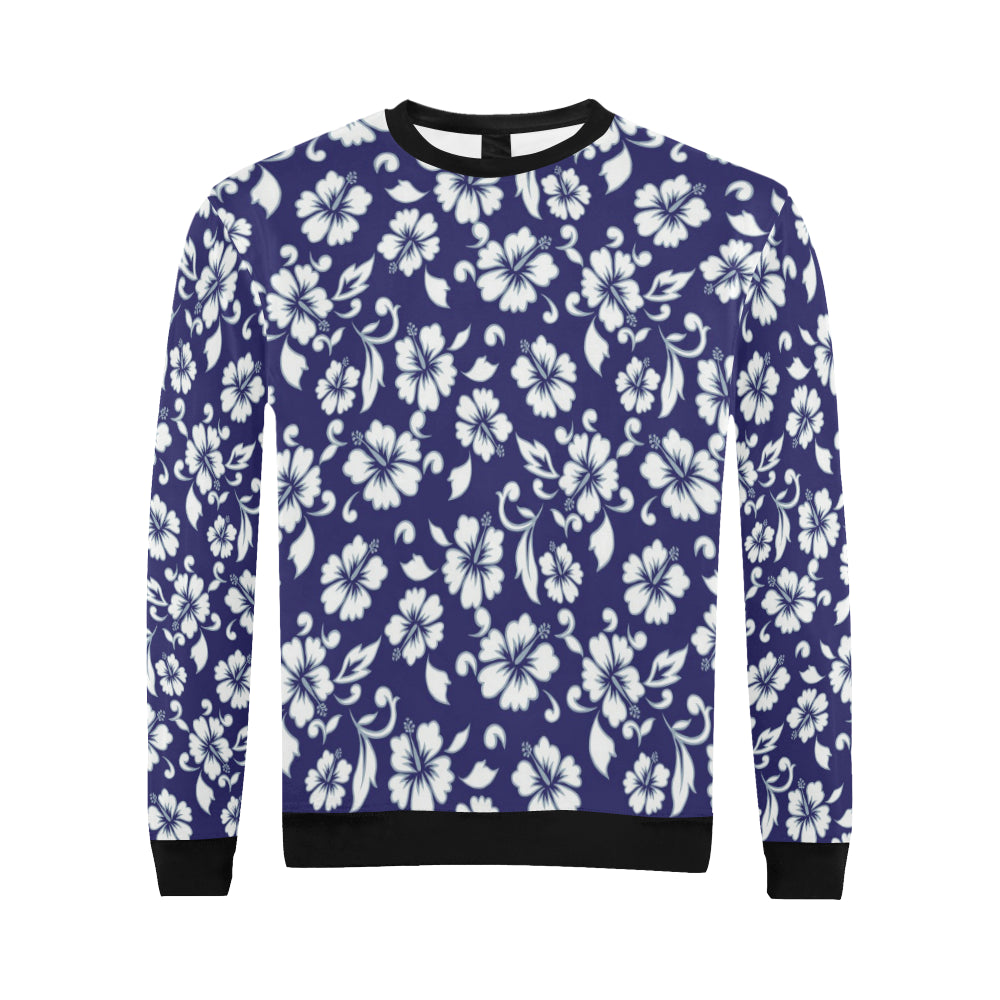 Hibiscus Pattern Print Design HB010 Men Long Sleeve Sweatshirt