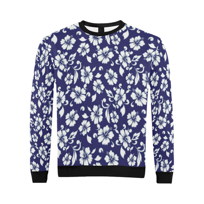 Hibiscus Pattern Print Design HB010 Men Long Sleeve Sweatshirt