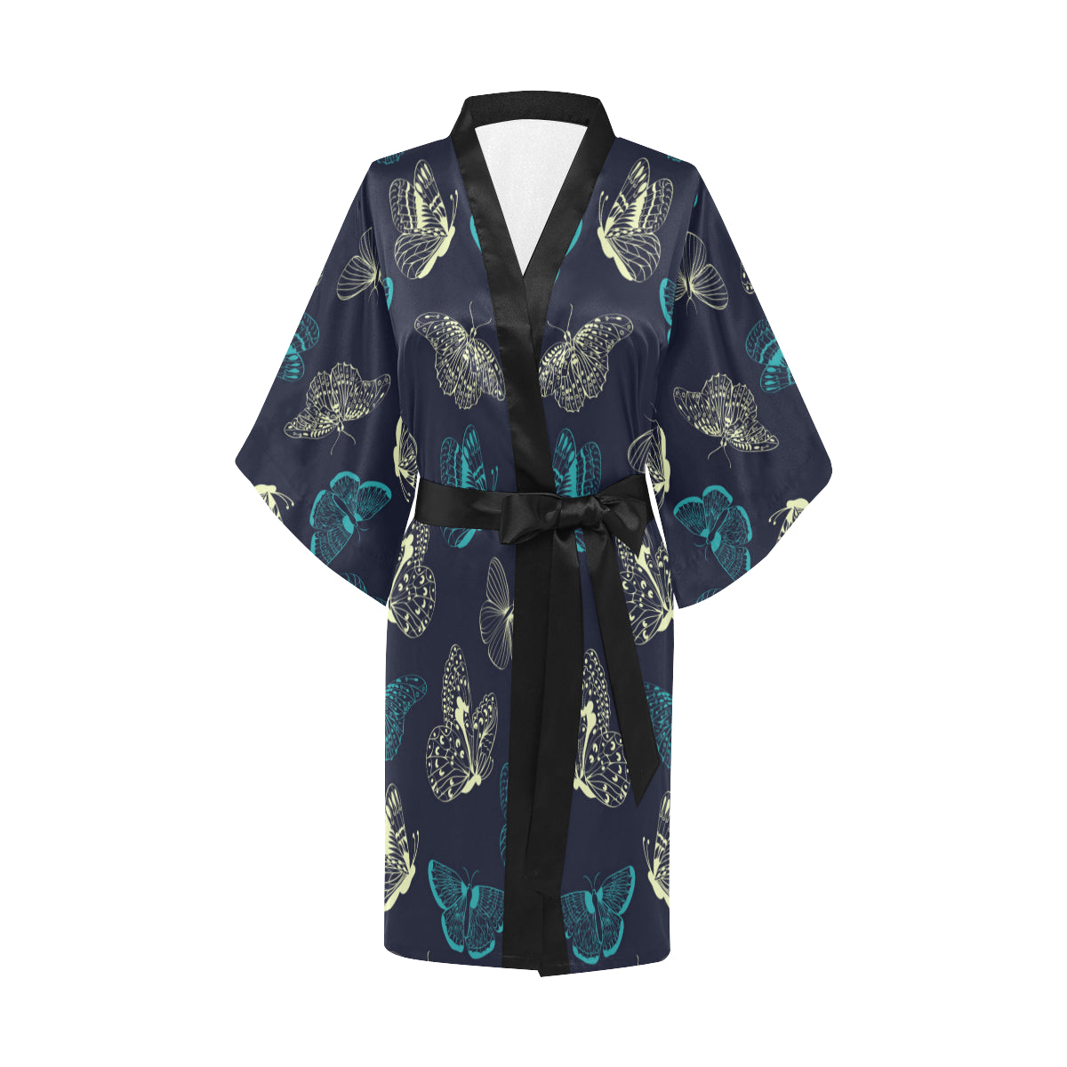 Monarch Butterfly Pattern Print Design 01 Women's Short Kimono