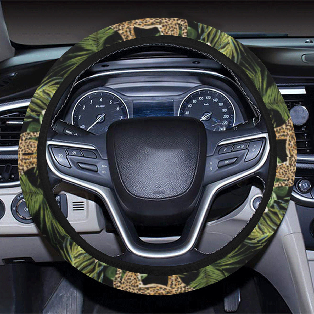 Cheetah Pattern Print Design 05 Steering Wheel Cover with Elastic Edge