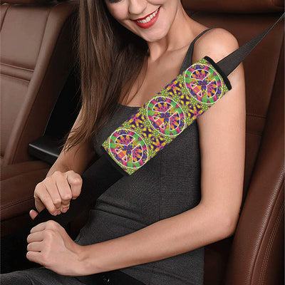 Peace Sign Pattern Print Design A04 Car Seat Belt Cover