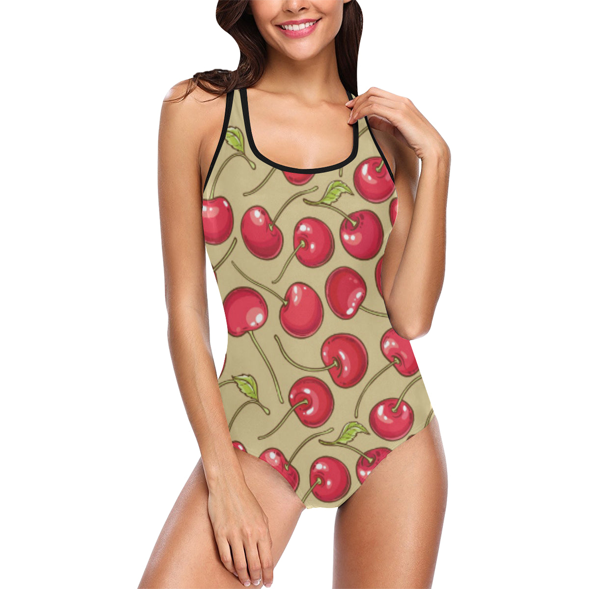 Cherry Pattern Print Design CH05 Women Swimsuit