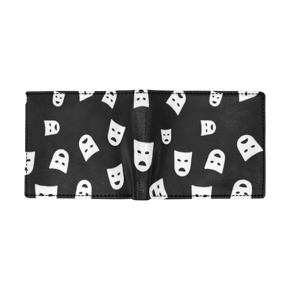 Acting Mask Pattern Print Design 03 Men's ID Card Wallet
