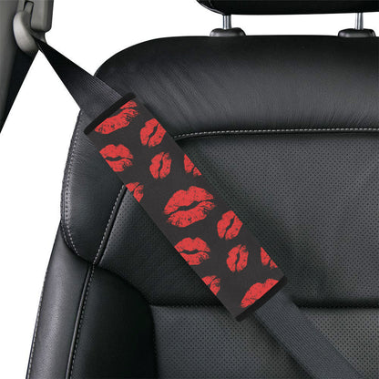 Lip Red Pattern Print Design 02 Car Seat Belt Cover