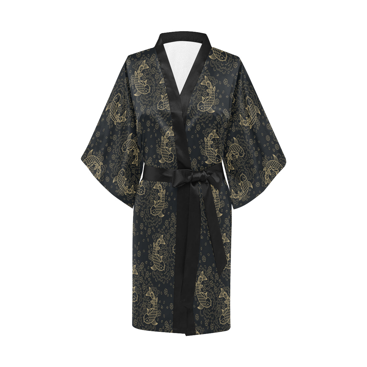 KOI Fish Pattern Print Design 02 Women's Short Kimono