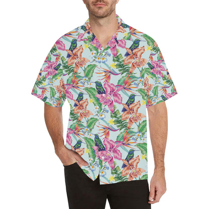 Hummingbird Tropical Pattern Print Design 05 Men's Hawaiian Shirt