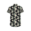 Daisy Pattern Print Design DS07 Men's Short Sleeve Button Up Shirt