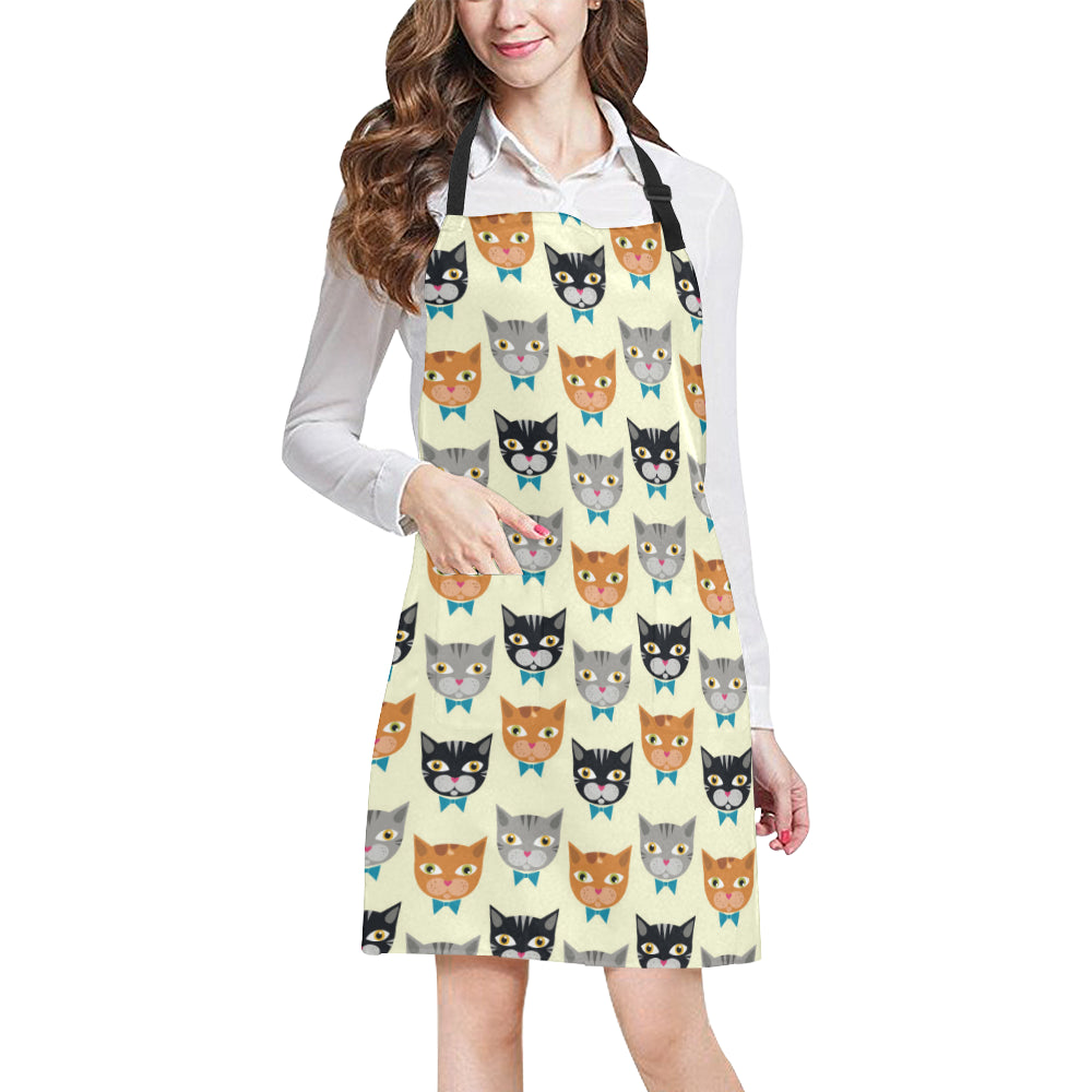 Cat Pattern Print Design 05 Apron with Pocket