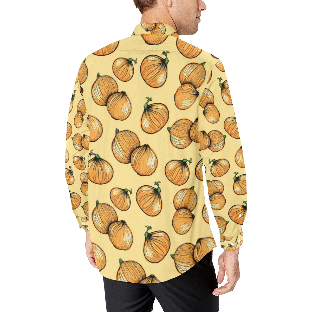Onion Pattern Print Design A04 Men's Long Sleeve Shirt