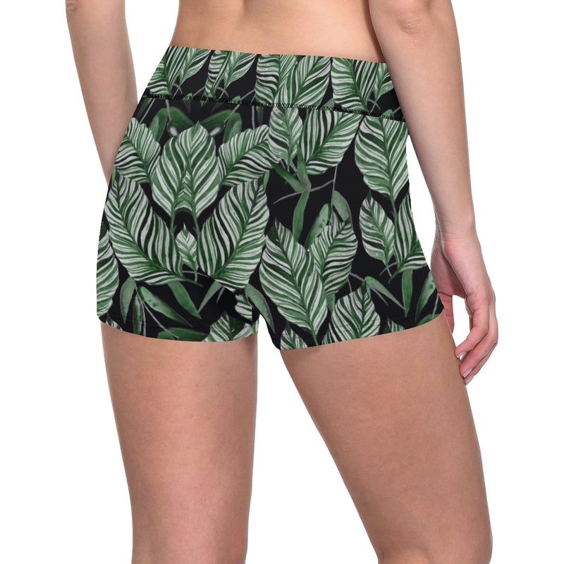 Palm Leaves Pattern Print Design PL09 Yoga Shorts