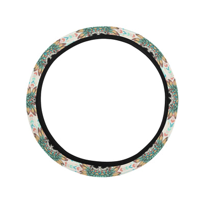 Boho Pattern Print Design 04 Steering Wheel Cover with Elastic Edge