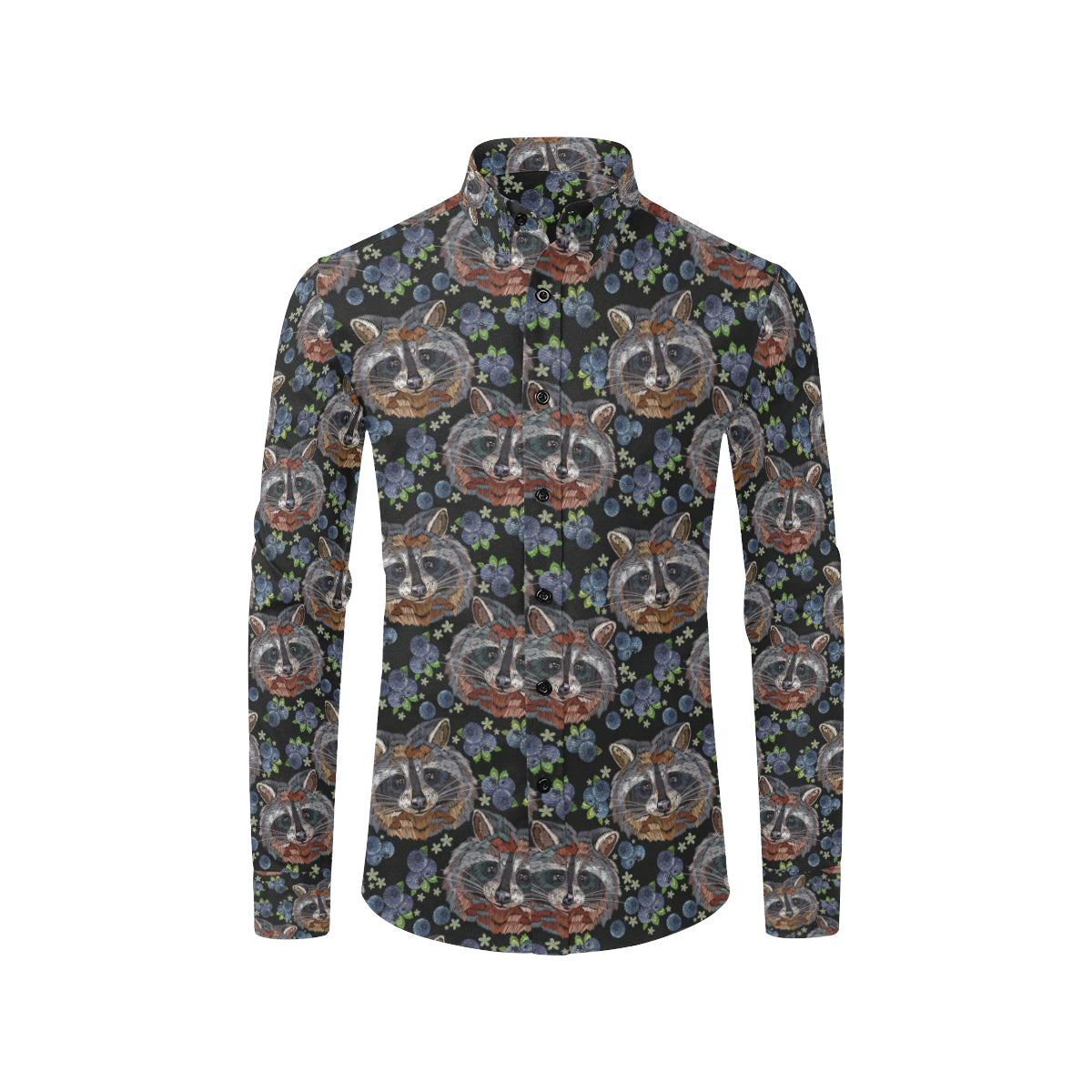 Raccoon Pattern Print Design A03 Men's Long Sleeve Shirt