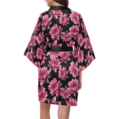 Lotus Pattern Print Design 03 Women's Short Kimono