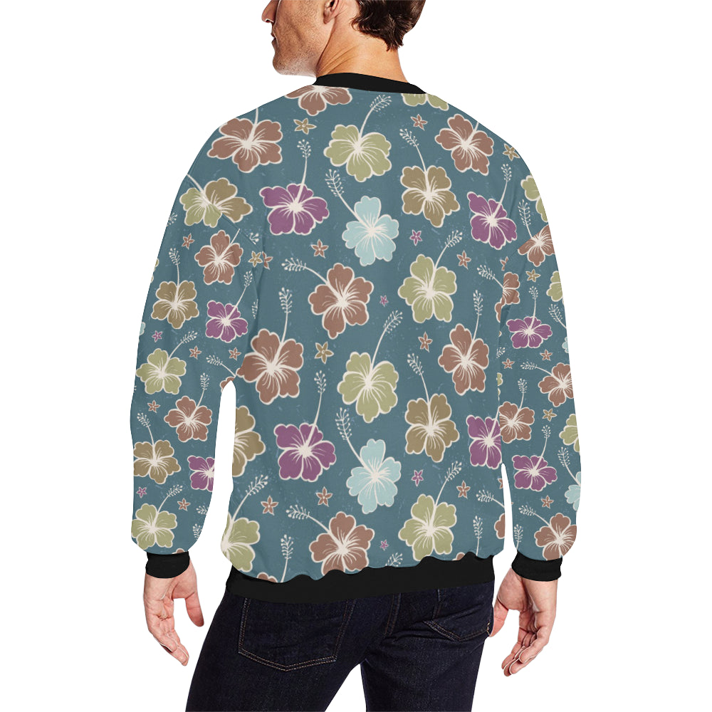 Hibiscus Pattern Print Design HB033 Men Long Sleeve Sweatshirt