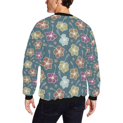Hibiscus Pattern Print Design HB033 Men Long Sleeve Sweatshirt