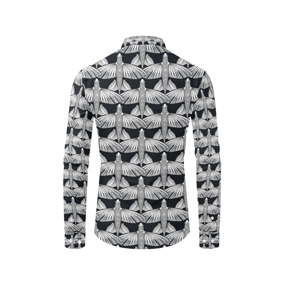 Flying Fish Pattern Print Design 03 Men's Long Sleeve Shirt