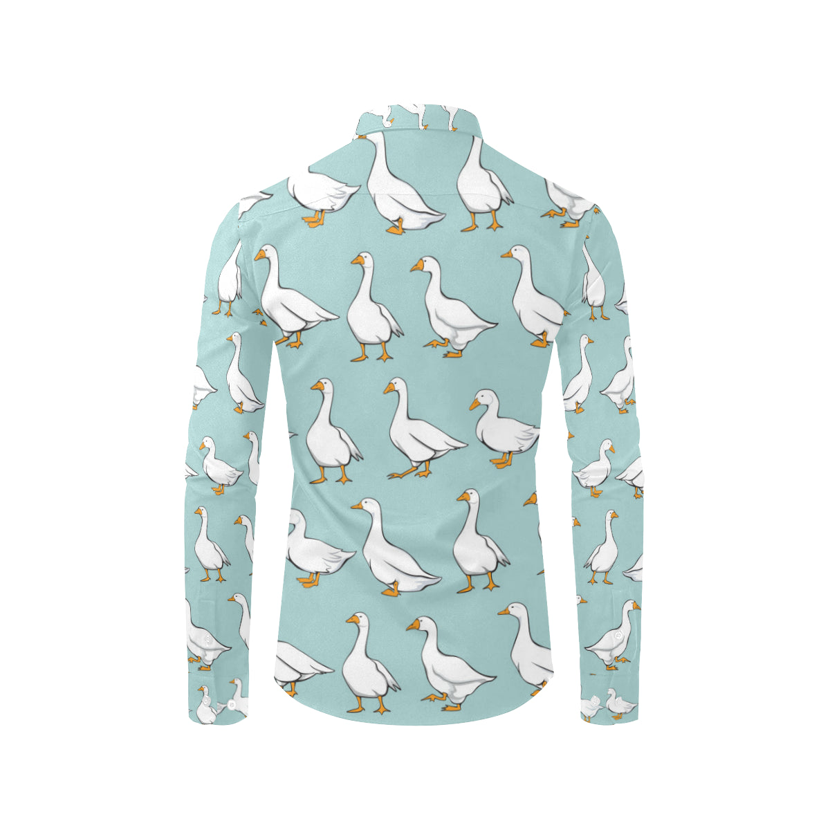 Goose Pattern Print Design 02 Men's Long Sleeve Shirt