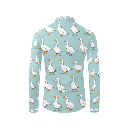 Goose Pattern Print Design 02 Men's Long Sleeve Shirt
