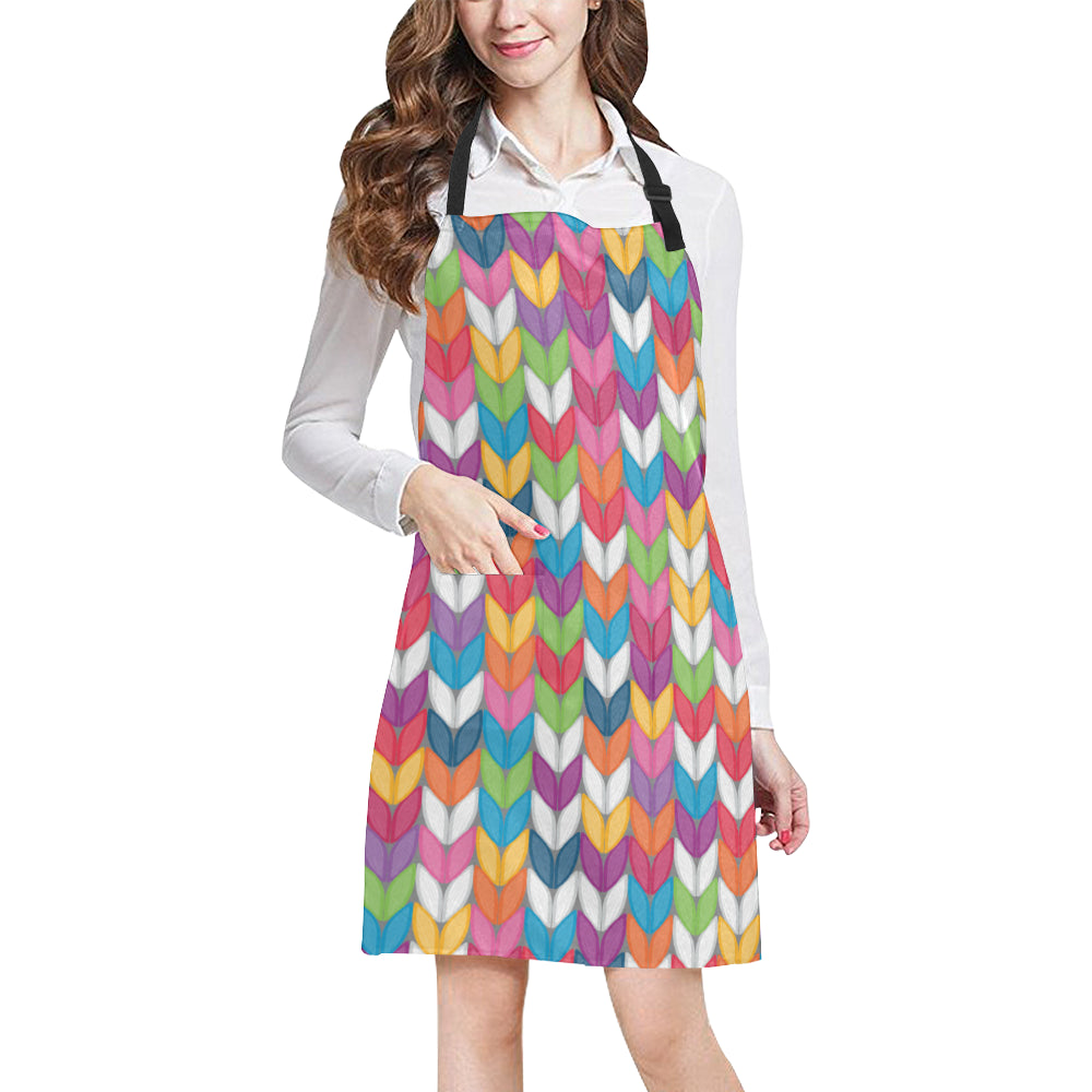 Knit Pattern Print Design 01 Apron with Pocket