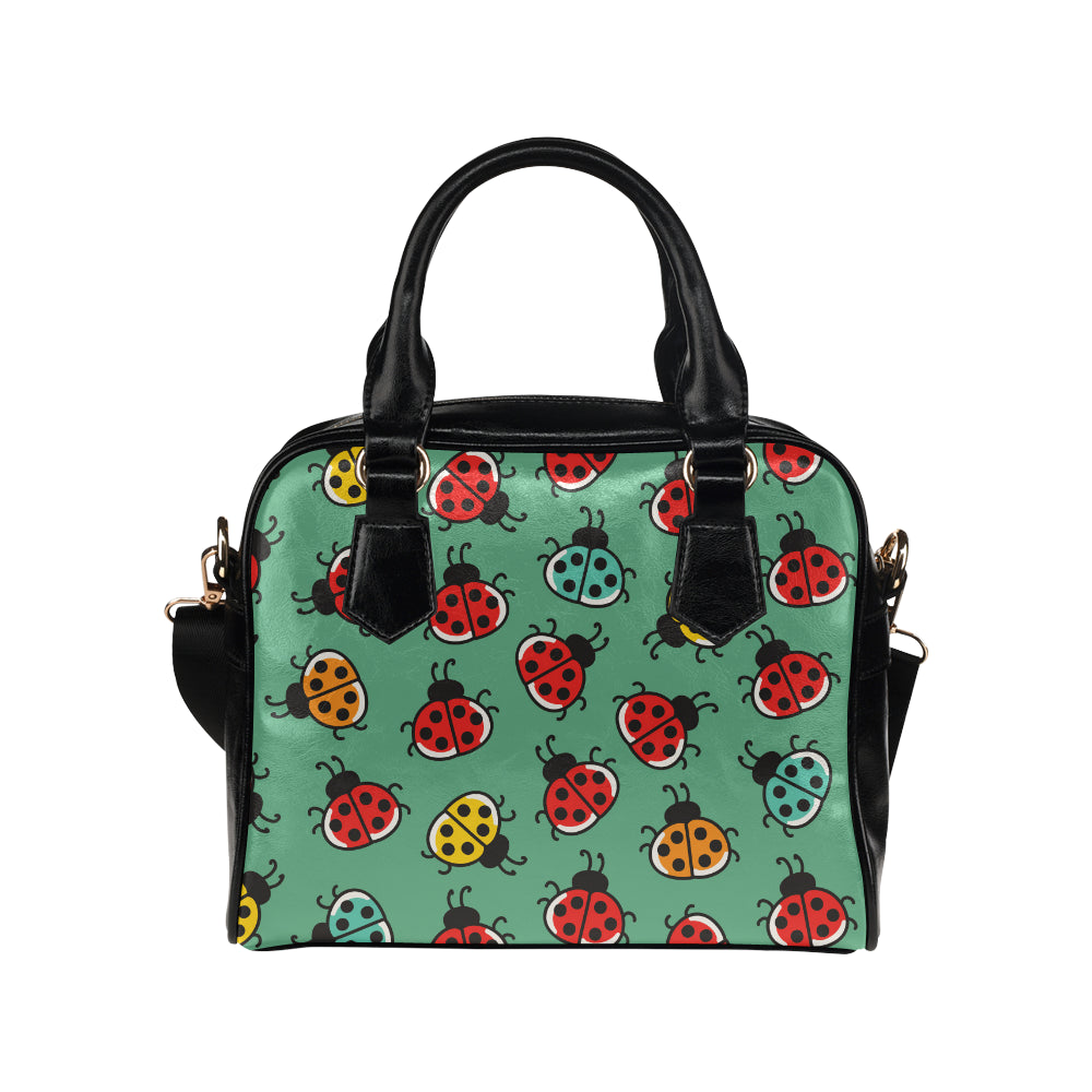 Ladybug Pattern Print Design 02 Shoulder Handbag