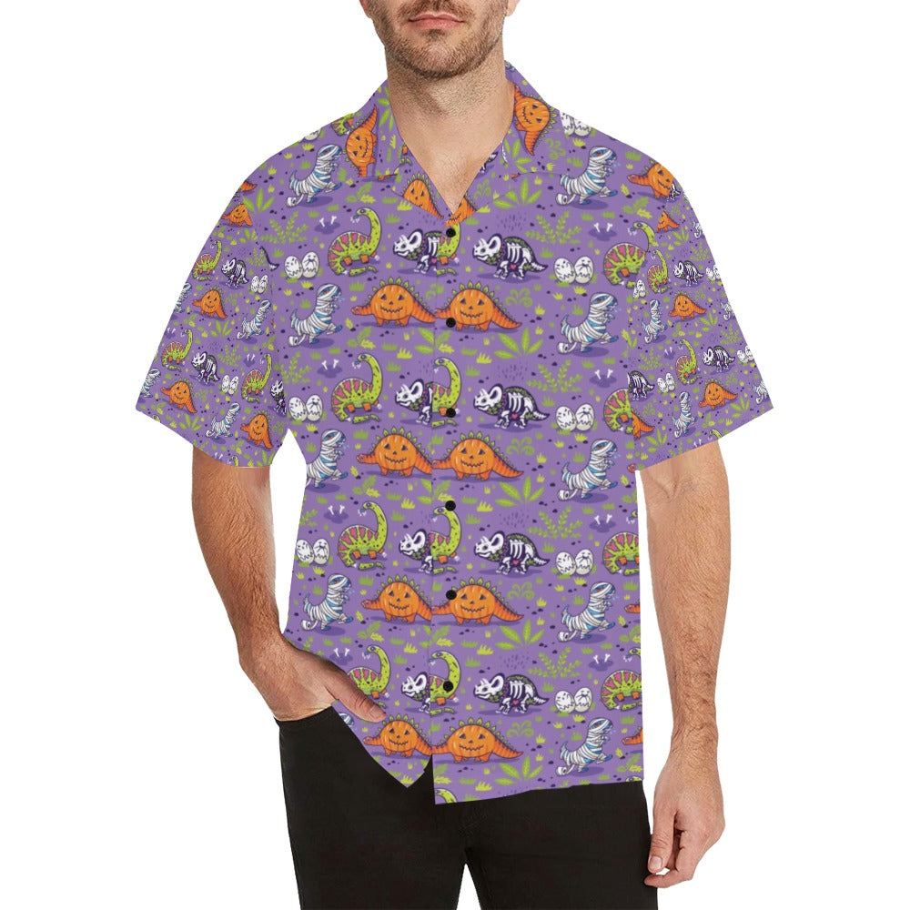 Zombie Dinosaur Print Design LKS302 Men's Hawaiian Shirt