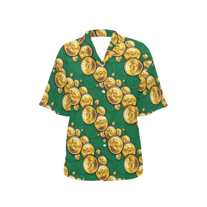 Bitcoin Pattern Print Design DO02 Women's Hawaiian Shirt