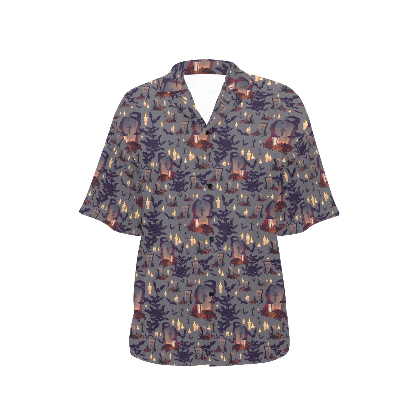 Creepy Graveyard Print Design LKS301 Women's Hawaiian Shirt