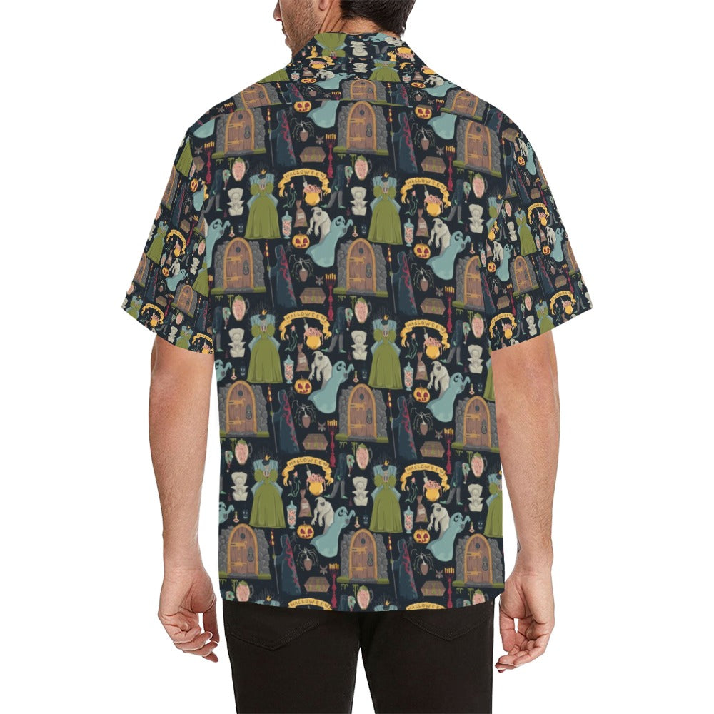 Creepy Halloween Print Design LKS304 Men's Hawaiian Shirt