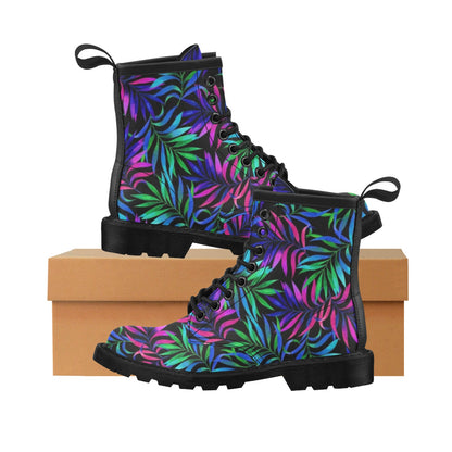 Tropical Flower Pattern Print Design TF010 Women's Boots