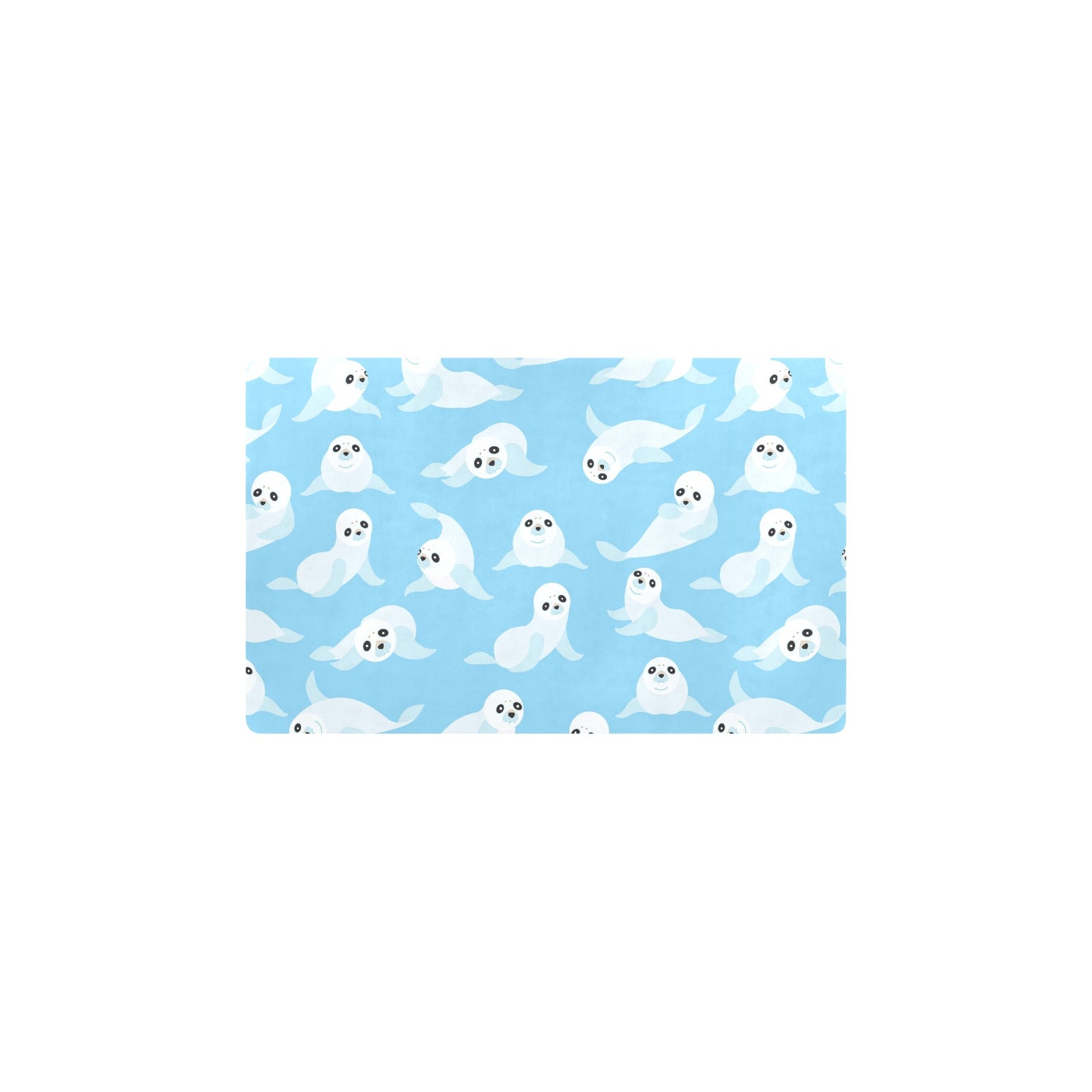 Sea Lion Cute Pattern Print Design 03 Kitchen Mat