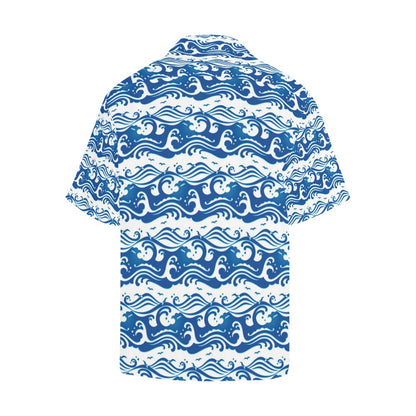 Wave Print Design LKS303 Men's Hawaiian Shirt