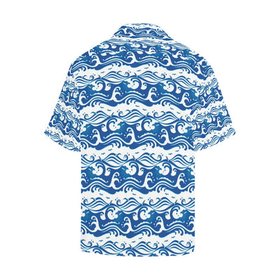 Wave Print Design LKS303 Men's Hawaiian Shirt