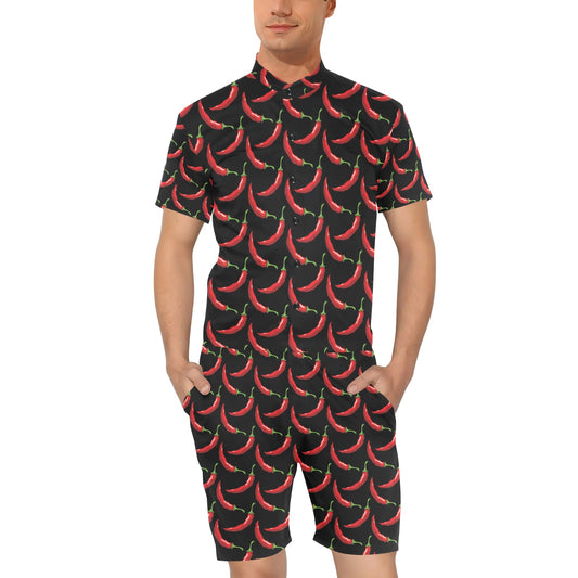 Chilli Pepper Pattern Print Design 01 Men's Romper