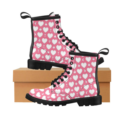 Heart Key Pattern Print Design HE09 Women's Boots