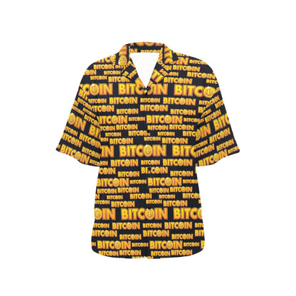 Bitcoin Pattern Print Design DO03 Women's Hawaiian Shirt